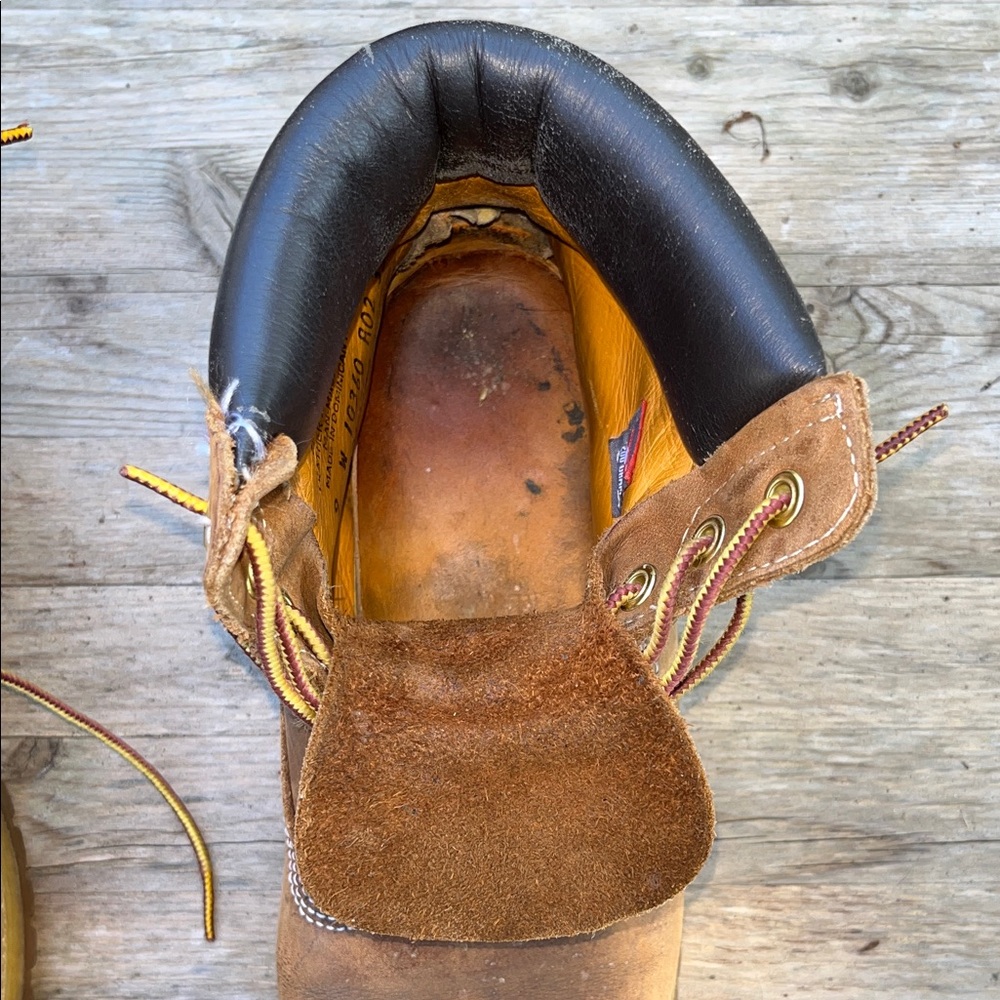 Timberland Classic Brown Leather Lace Up Work Boots‎ Size 9 Wide - Picture 5 of 14
